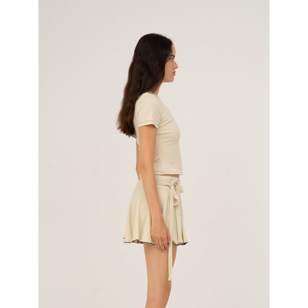 Volley Cream Crop Top