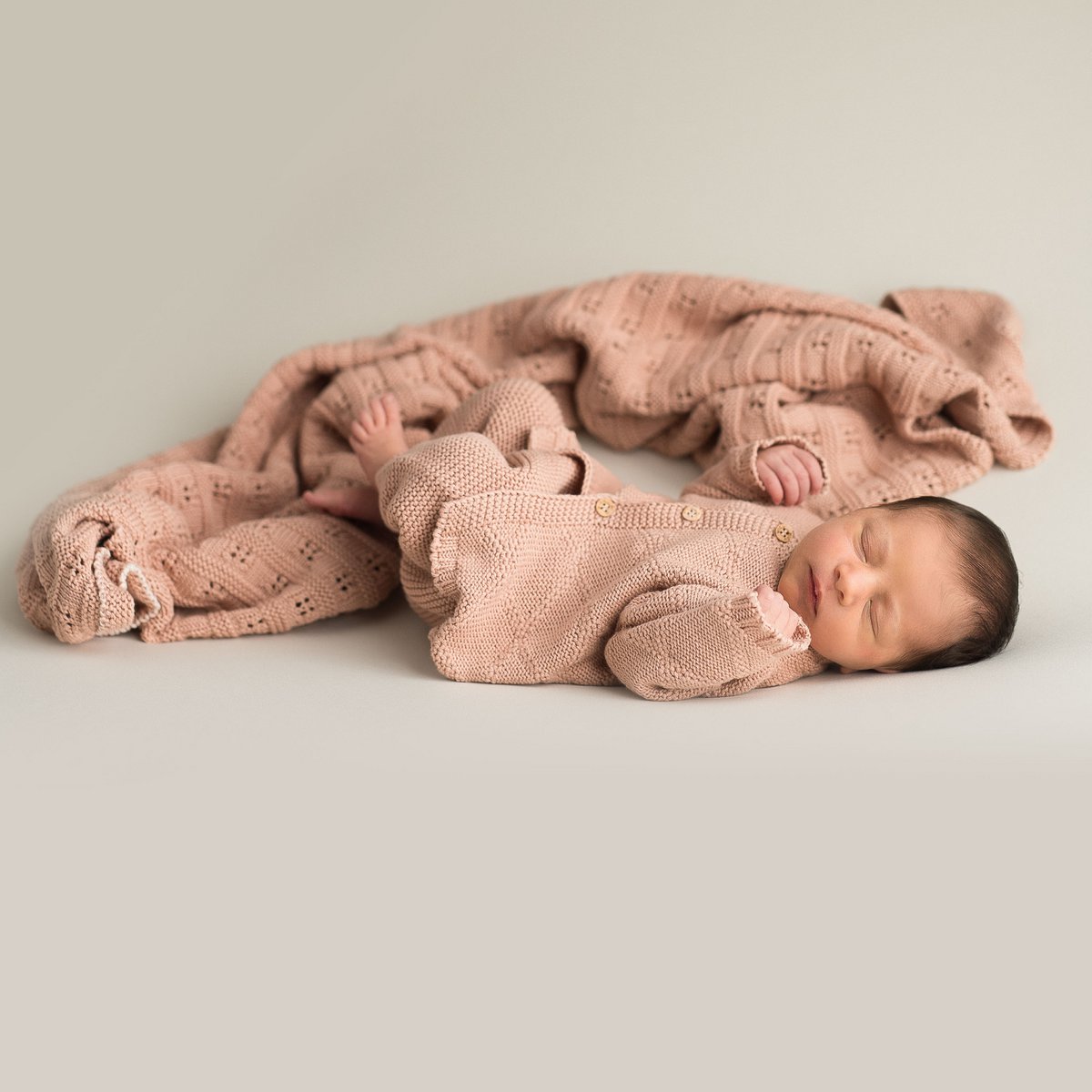 Baby blanket  openwork pink