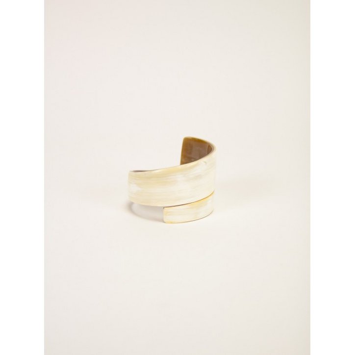 Bracciale in corno con nastro in corno biondo