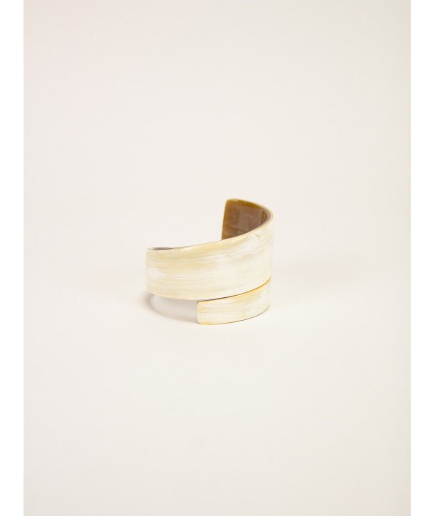 Bracciale in corno con nastro in corno biondo