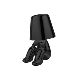  Black table lamp with sculptural dog-shaped base, modern minimalist design, decorative accent lighting