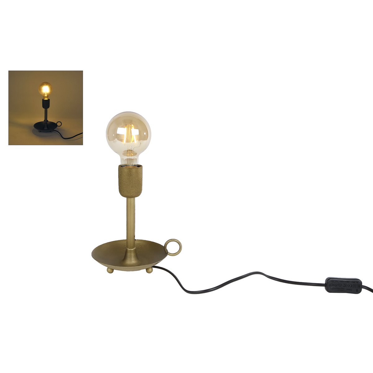 Bordlampe Blaker antik guldmetal 14x14x20cm