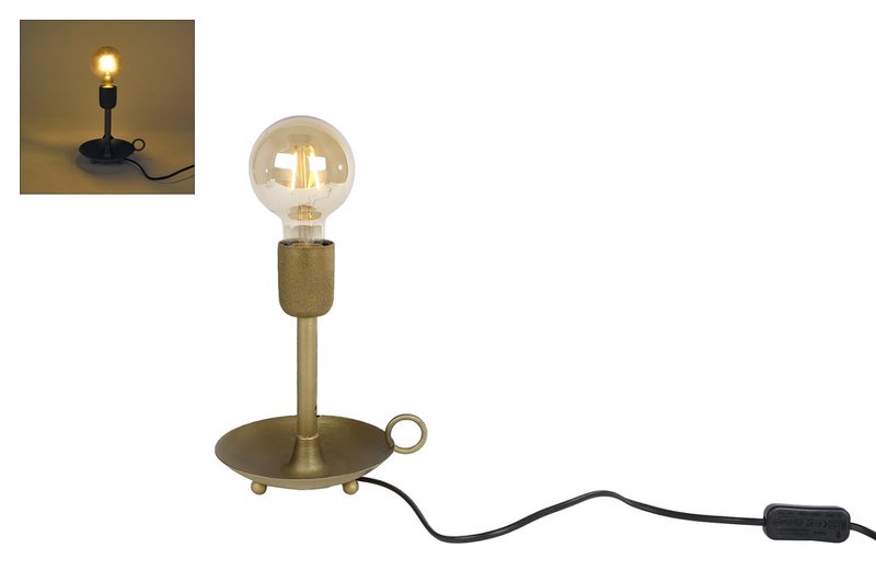 Bordlampe Blaker antik guldmetal 14x14x20cm