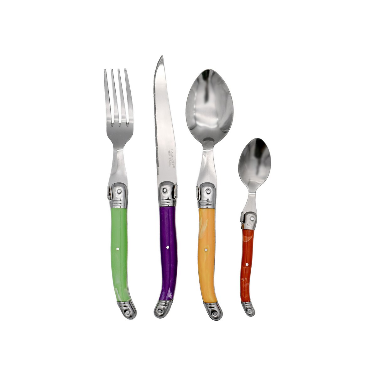 Ménagère Laguiole Héritage- Manche Coloré – 24 pièces