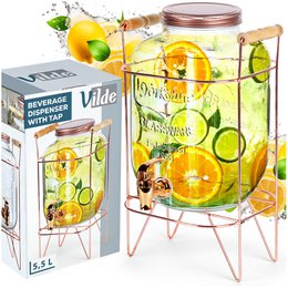 Dispenser with Tap and Stand Gold 5.5 l