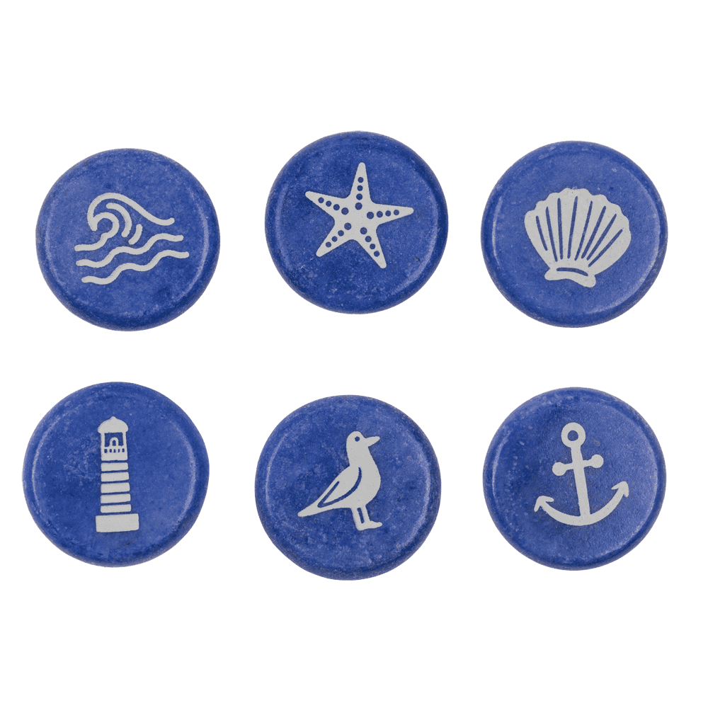 Printed marble stones, Maritime. 3,5 cm,
