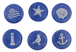 Printed marble stones, Maritime. 3,5 cm,