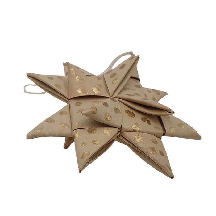 Juego hoja de palma estrella/3 nat/bolso AN dorado 900-011