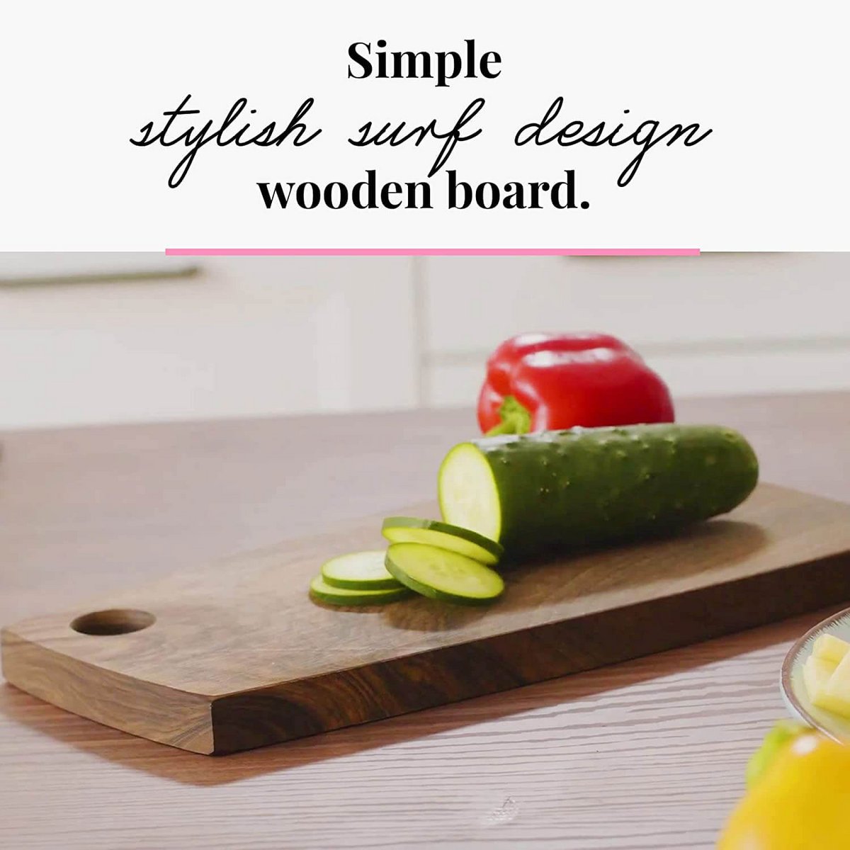 Planche à découper en bois Surf - Planche de service en bois de noyer massif