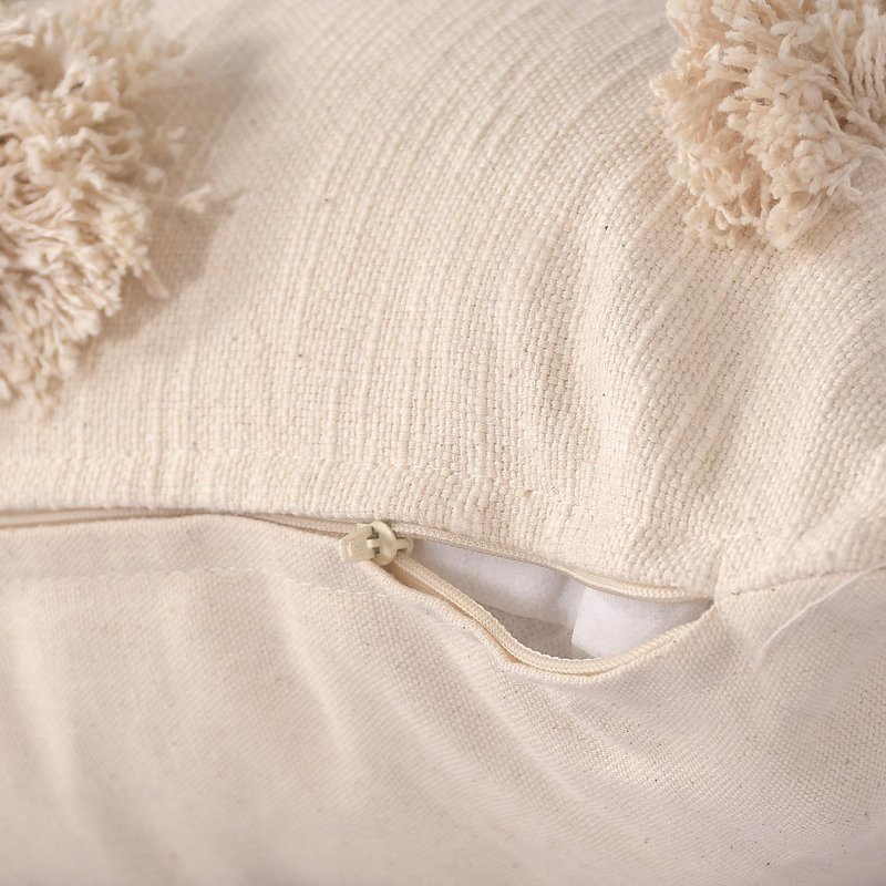 Fodera per cuscino | Pompon trapuntato 100% cotone | 45x45 cm