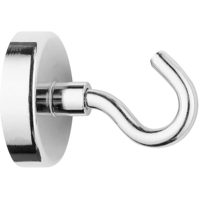 Magneet Westcott met haak 48mm zilver. Trekkracht +/- 60kg