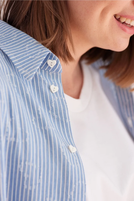 Camicia e cuori a strisce di cotone
