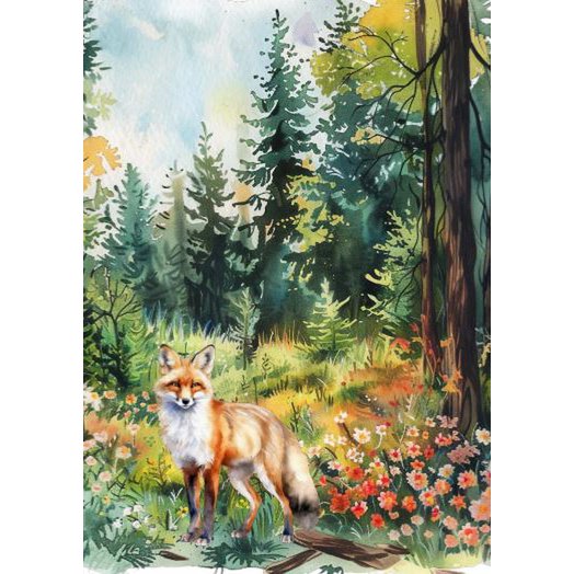 Eco kaart Fox in the wood 