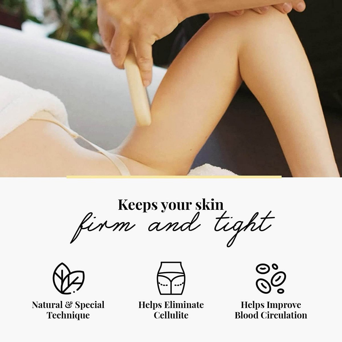 Masajeador de celulitis de madera Gua Sha Paleta de drenaje linfático Maderoterapia