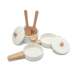 Holzkochgeschirr-Set Weiß - 7-teilig