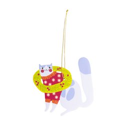 Funny Purple Cat Christmas tree hanging decoration