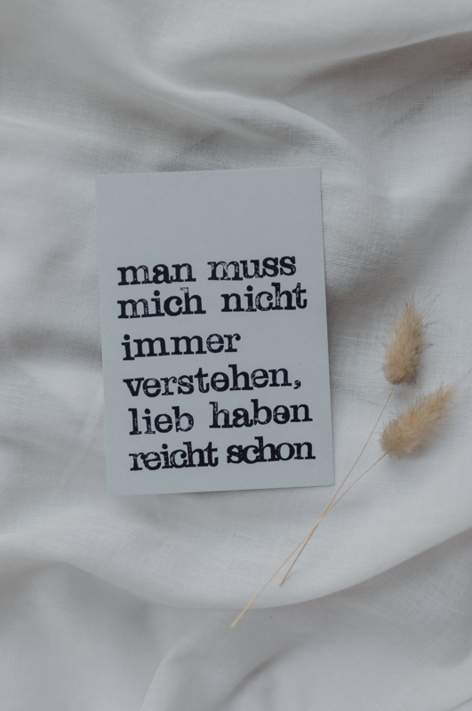 Stemplet postkort "lieb haben"