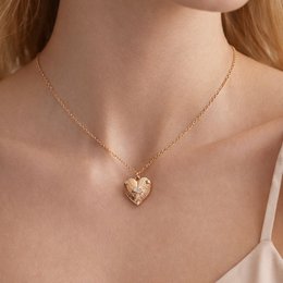 CUORE LUMIÈRE - Collana Cuore Oro con zirconi