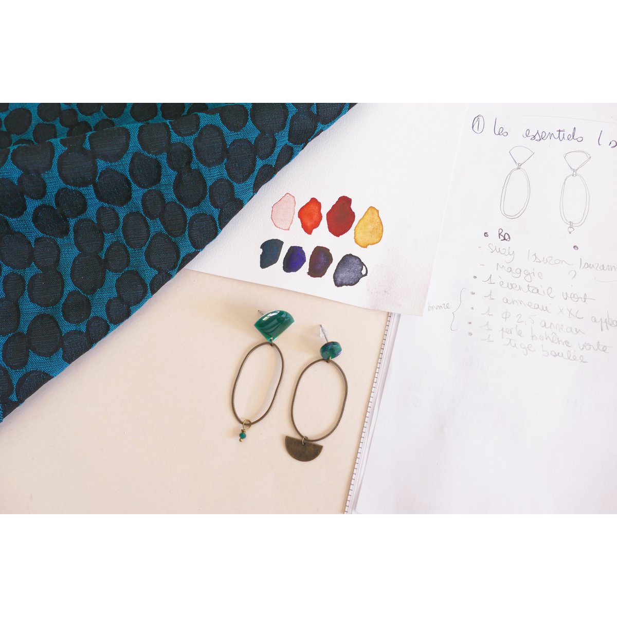 Pendientes Suzy con esmeraldas