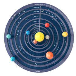Il mio vassoio del sistema solare - Astro Orbita - ⌀ 35 cm - 1 vassoio + 10 carte informative + 9 toupies - Colori corrispondenti