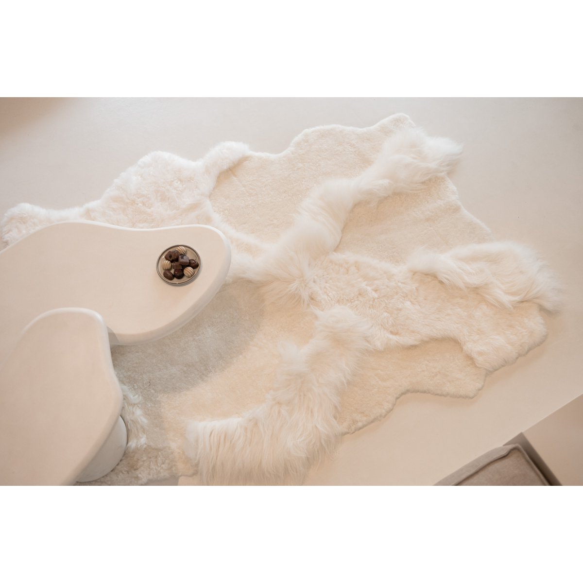 Melange schapenvacht karpet - Wit