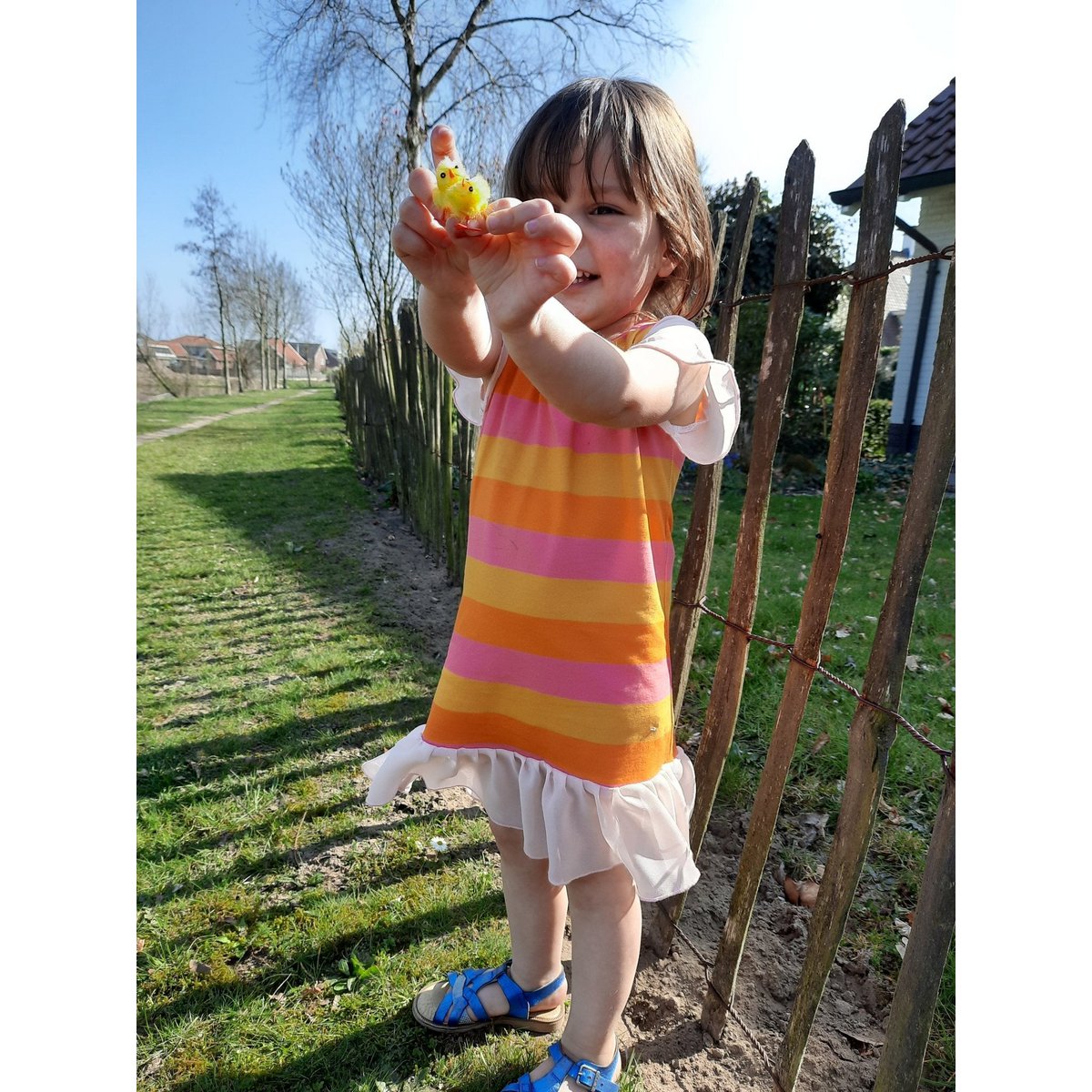 Kinderjurk strepen roze | Kate