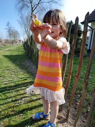 Kinderjurk strepen roze | Kate