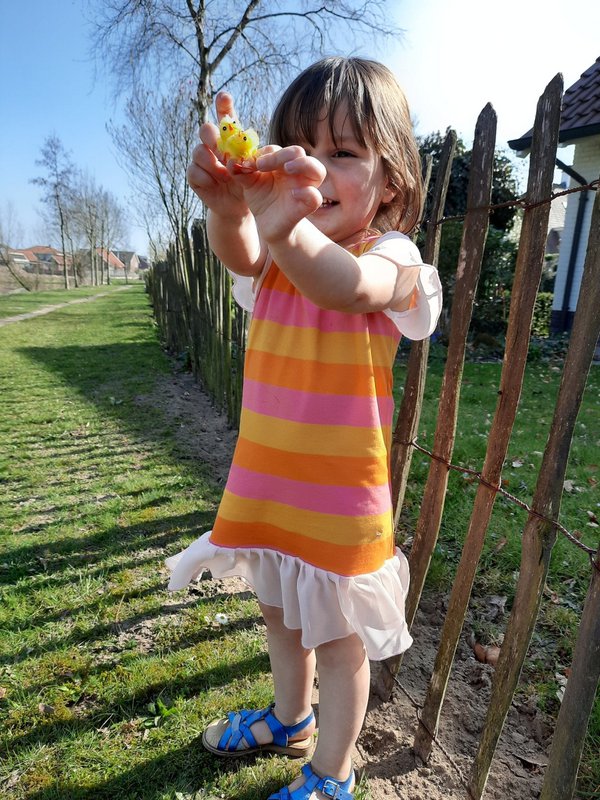 Vestido infantil rayas rosa | Kate
