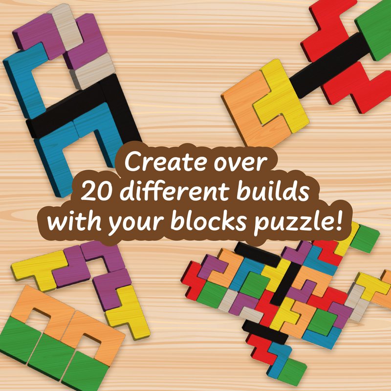 Tetris Holzspielzeug für Kinder (7 Sprachen)