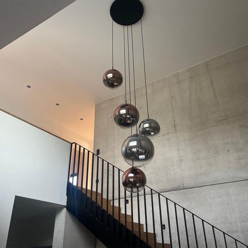 s.luce Orb sfera di vetro lampada da galleria 500cm sospensione nero