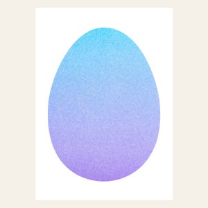 Risographie Postkarte – Osterei Violet – DIN A6