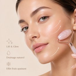 Juego de 11+1 masajeadores de rodillos faciales de cuarzo rosa gratis