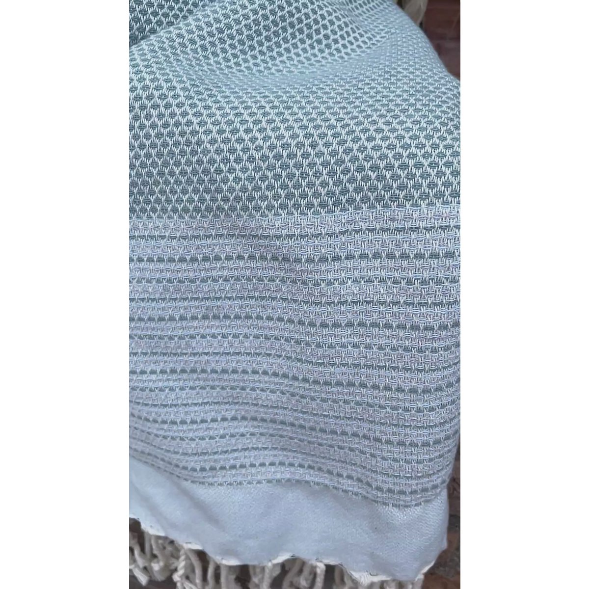 PHARAO Toalla de playa Hammam de algodón – Ligera – Menta / Azul claro - 180x100 cm