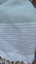 Telo Mare Hammam in Cotone PHARAO – Leggero – Menta/Azzurro - 180x100 cm