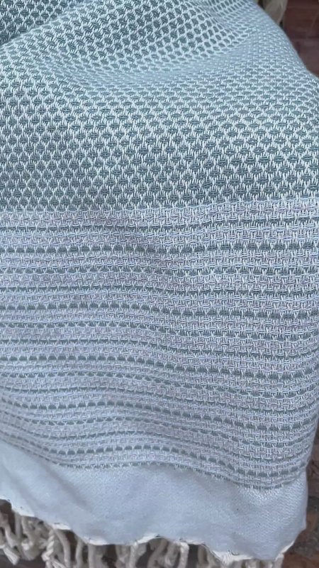 Telo Mare Hammam in Cotone PHARAO – Leggero – Menta/Azzurro - 180x100 cm