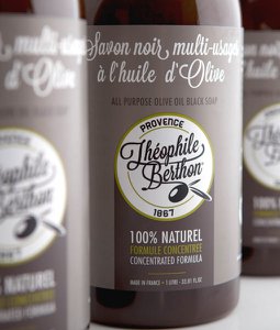 Concentrated multi-purpose liquid black soap 100% olive. Without perfume. 1L