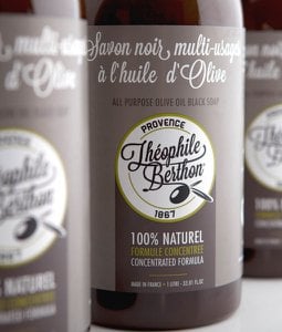 Concentrated multi-purpose liquid black soap 100% olive. Without perfume. 1L
