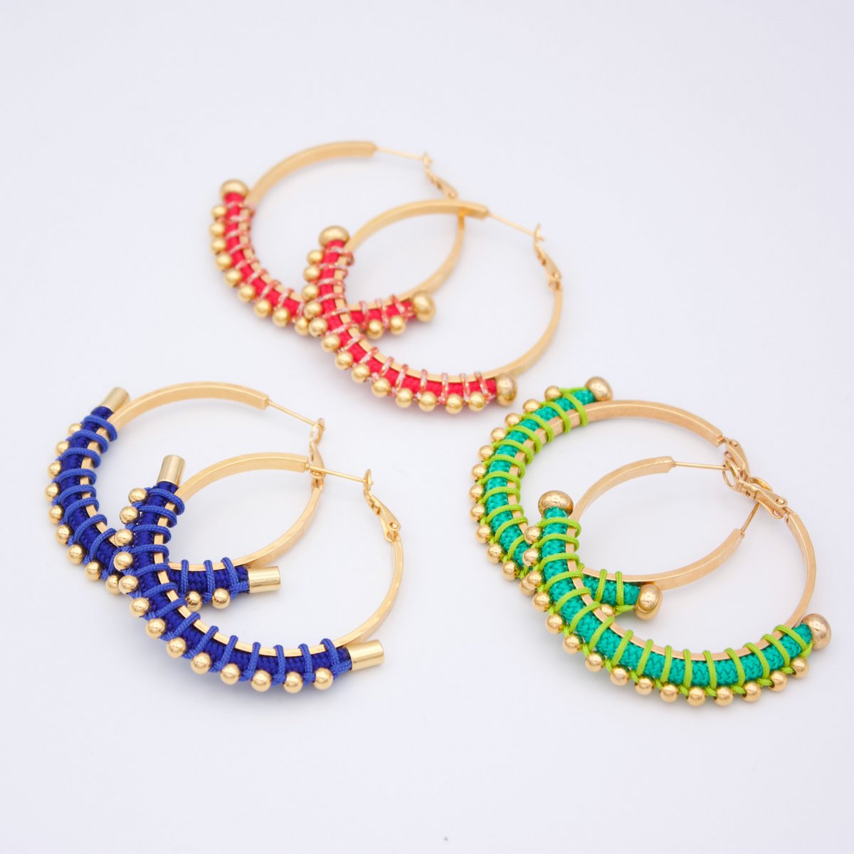 BURITICA colorful golden hoops 
