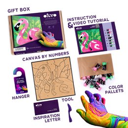 Okto Sensory Art Kleuren Op Nummers - Dieren - Roze Flamingo