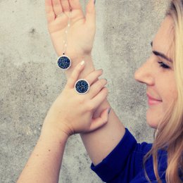 Bague Océan - Argenté et Bleu