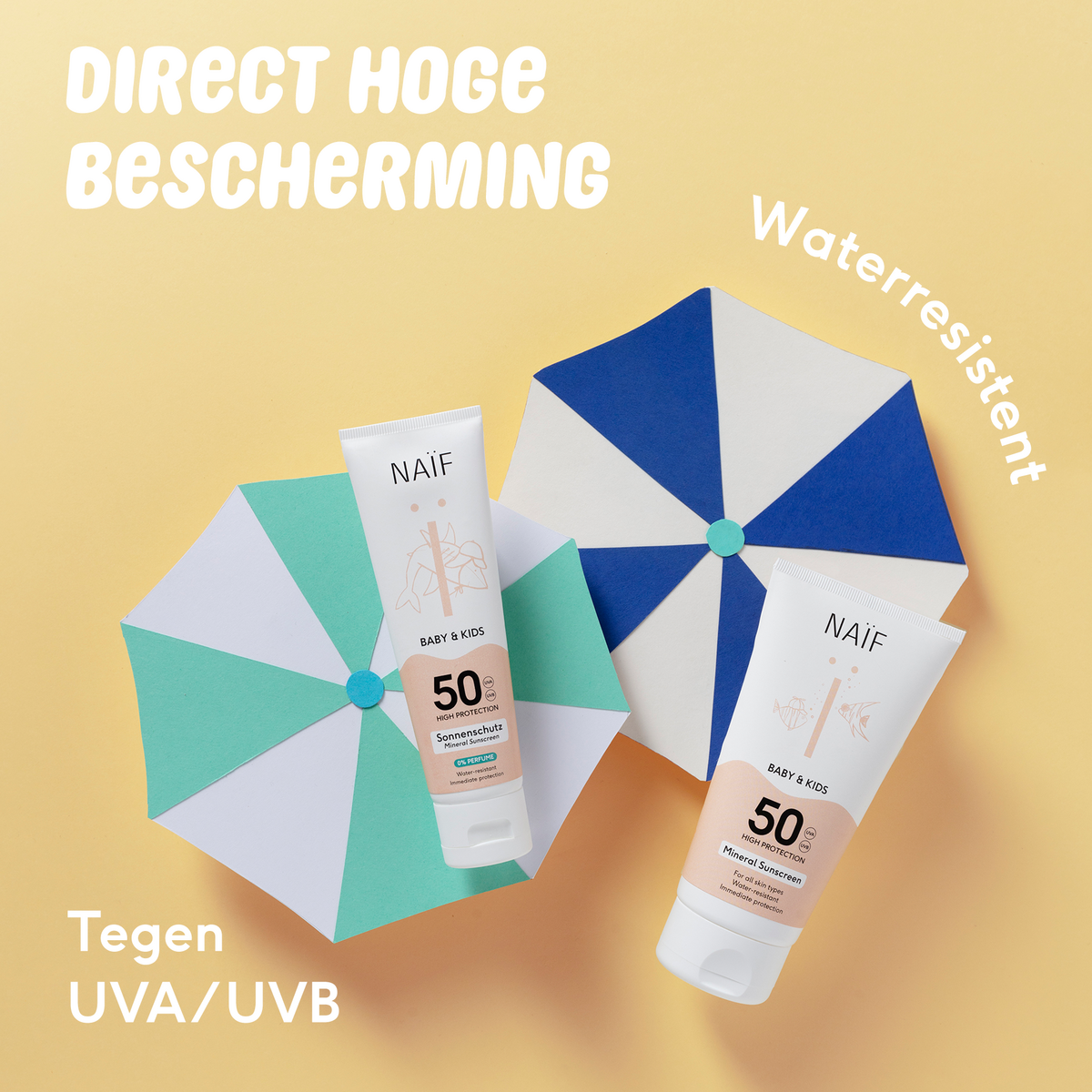 Naïf Mineral Sunscreen 0% perfume for Baby & Kids SPF50 100ML