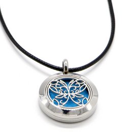 Collier Aromathérapie – Papillon Abstrait – en Inox et Buvards Fournis – Diffusion et Senteurs – Accessoire Aromathérapie