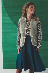Wool cardigan Matcha Green for adults