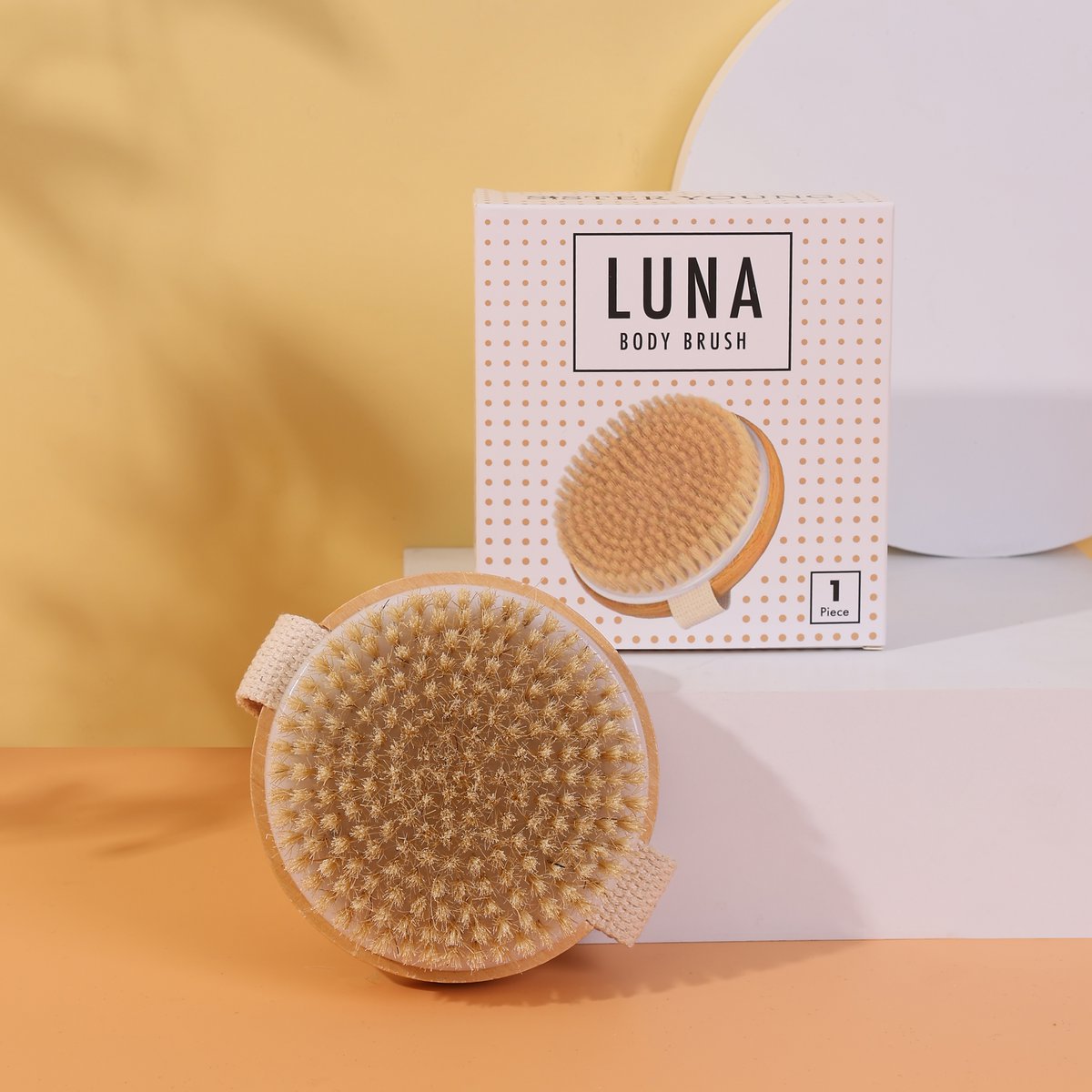 Sister Young l LUNA – Anti-cellulite body brush with natural bristles for dry and wet massage