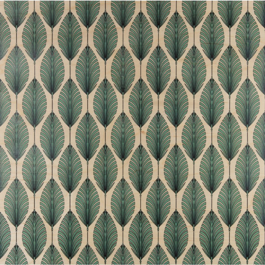 Poster 33T/12 inch en bois p.art deco leaves