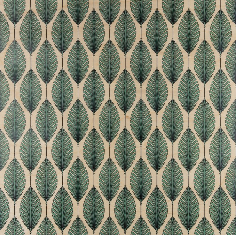 Poster 33T/12 Zoll in Holz p.art deco Blätter