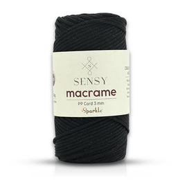 Sensy Premium 3mm Sparkle - 120 yards 90% Polypropylene / 10% Polyester Macrame Cord