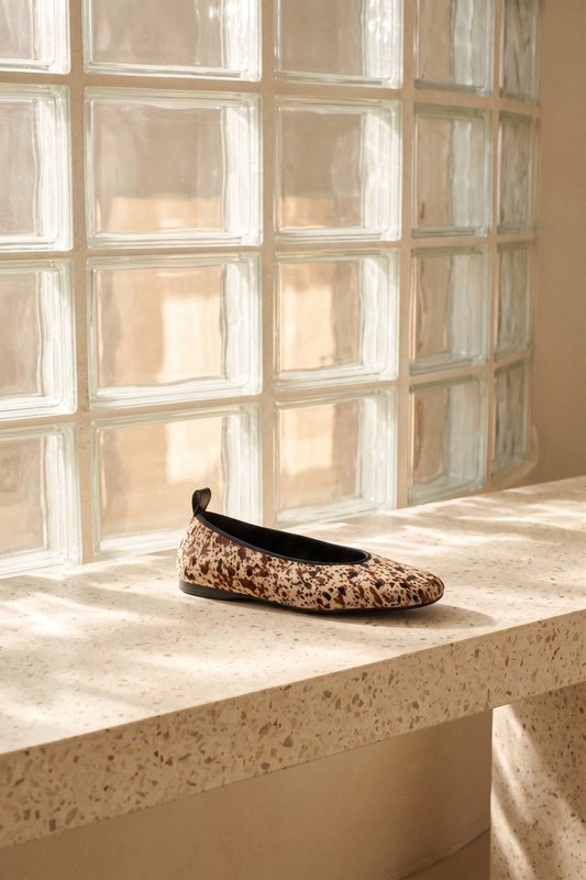SONIA COW PRINT – Hair-On-Lederballerinas mit Zuglasche