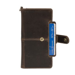 iPhone XR Case Dark Brown Leather - Case iPhone XR Dark Brown Buffalo Leather - Leather Smartphone Case