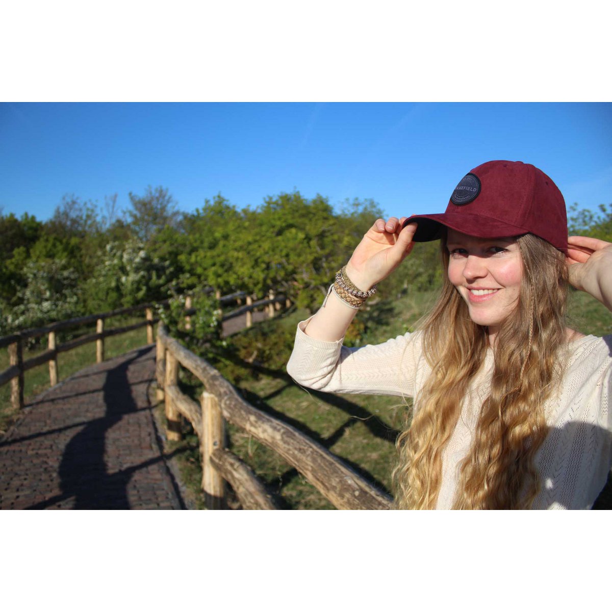 Wildlederkappe Bordeaux Rot
